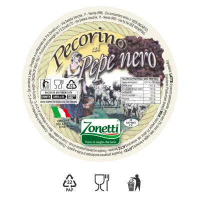 Pecorino al pepe nero etichetta