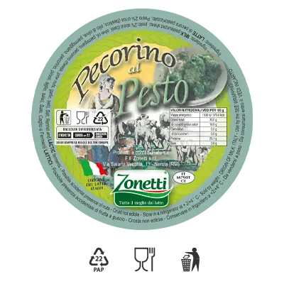 Pecorino al pesto etichetta