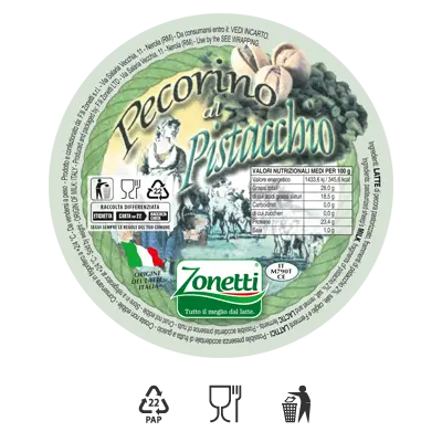 Pecorino al pistacchio etichetta