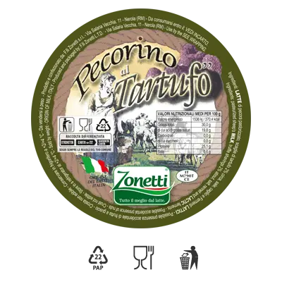 Pecorino al tartufo etichetta