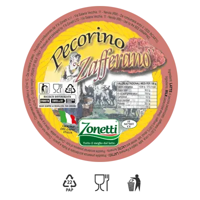 Pecorino allo zafferano etichetta